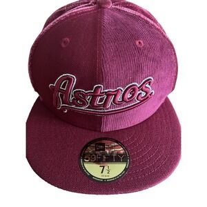 Houston Astros Cardinal Red Cooperstown‎ 59Fifty 5950 Fitted Hat Sz 7 1/2 NWT